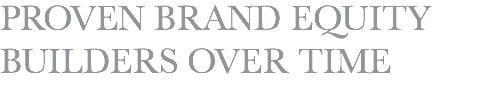 PROVEN BRAND EQUITY BUILDERS OVER TIME