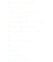 Fashion Apparel
Footwear
Golf & Country Clubs
Government
Government Elections
Home Appliances
Hospitality & Resorts
Ice Creams
Instant Noodles
Insurance
Liquor
Logistics
MICE Tourism